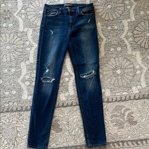 Joe's Jeans Dark Blue Distressed Skinny Jeans